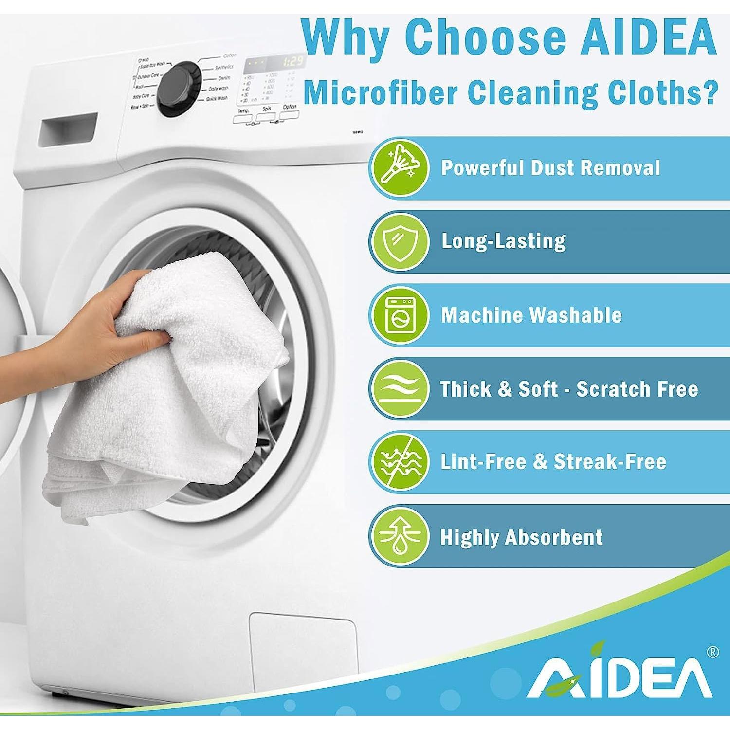 Paños de Microfibra AIDEA Blancos 50PK 29x29 cm