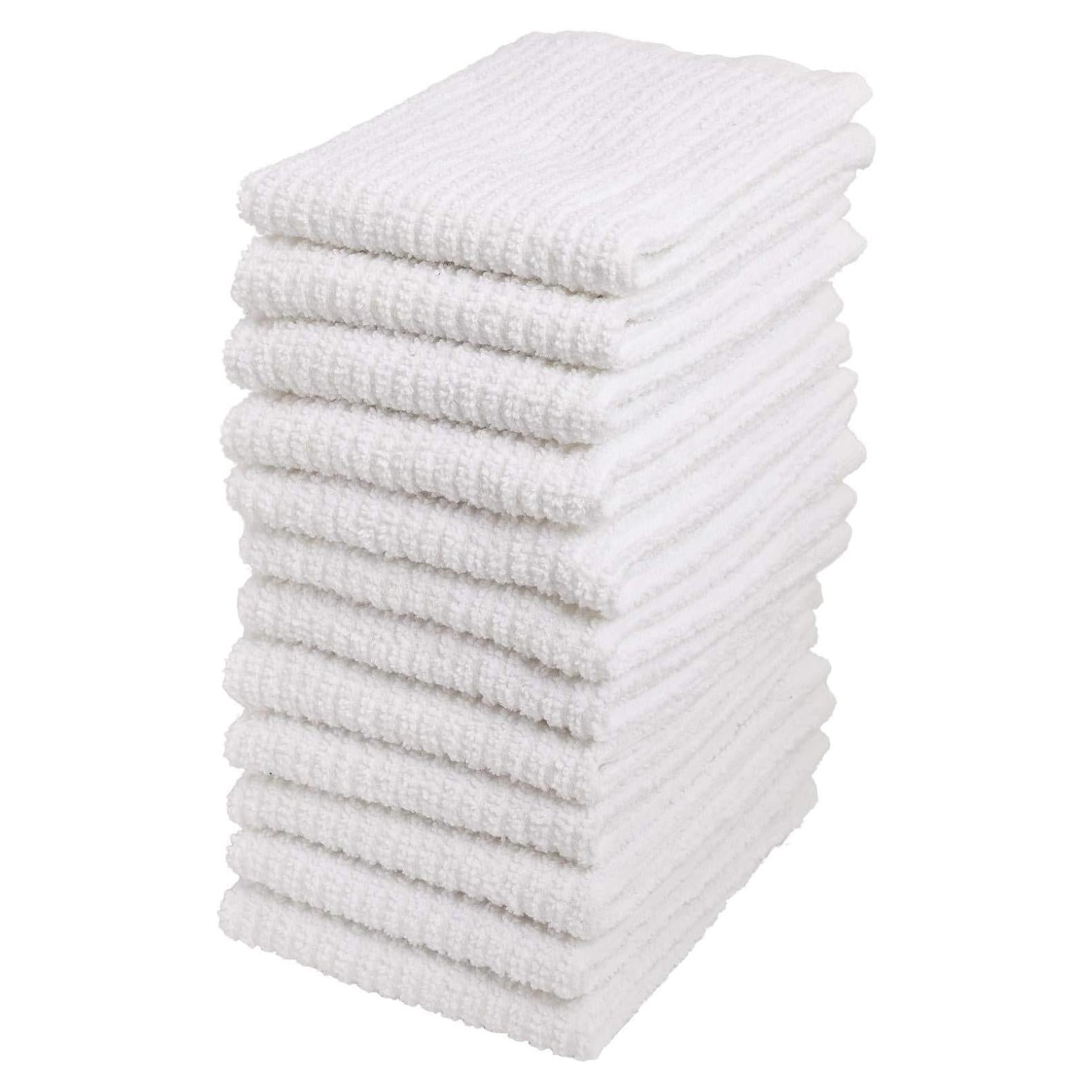 Set de 12 Paños de Cocina Living Fashions 100% Algodón Blanco