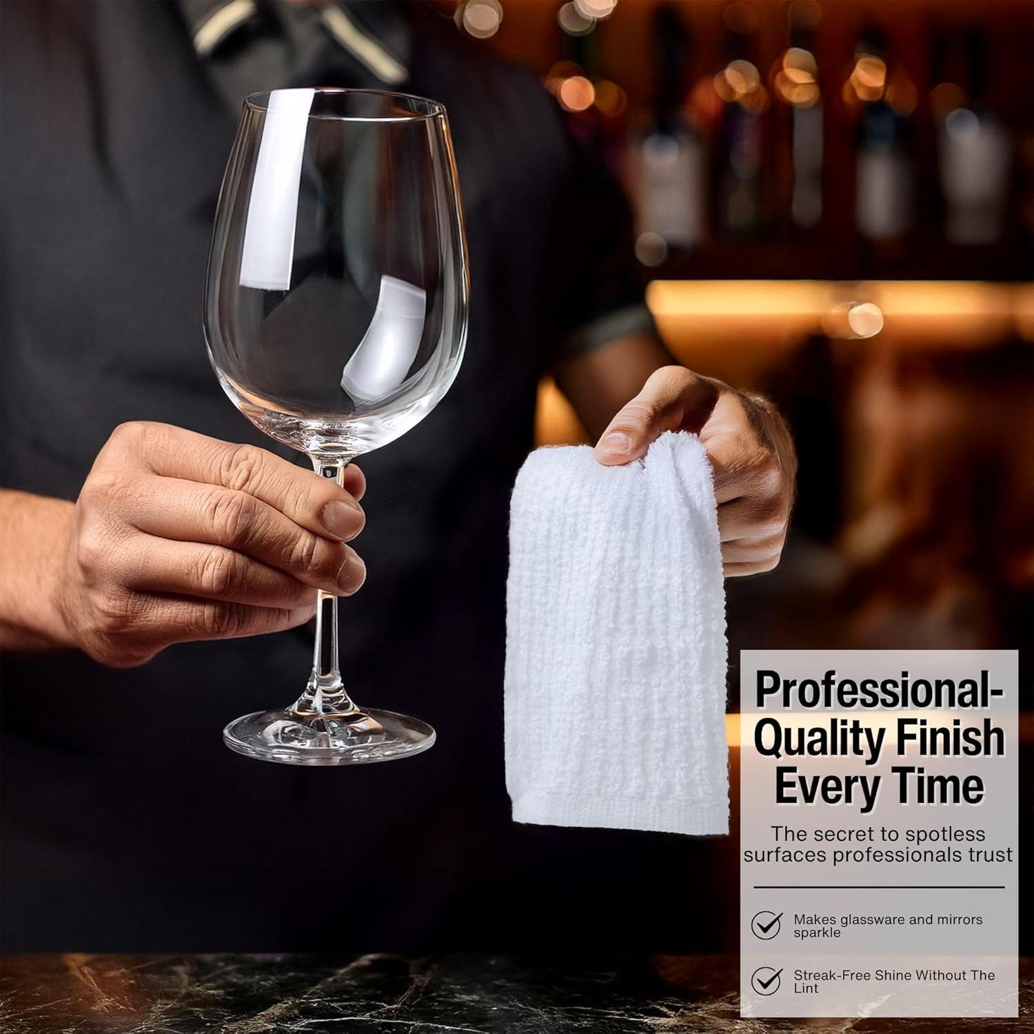 Set de 12 Paños de Cocina Living Fashions 100% Algodón Blanco