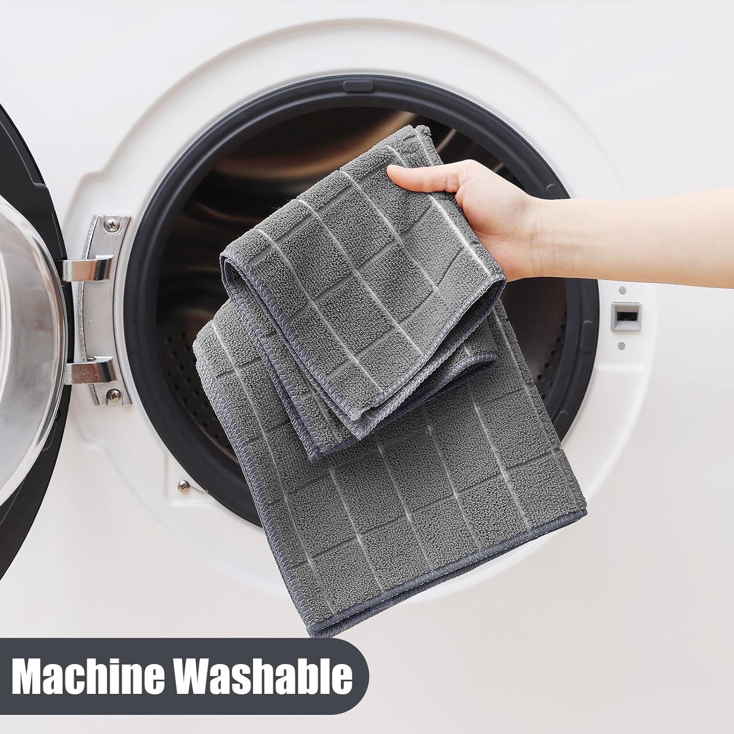 Juego de Toallas de Cocina Homaxy 12 Paquete Microfibra Gris