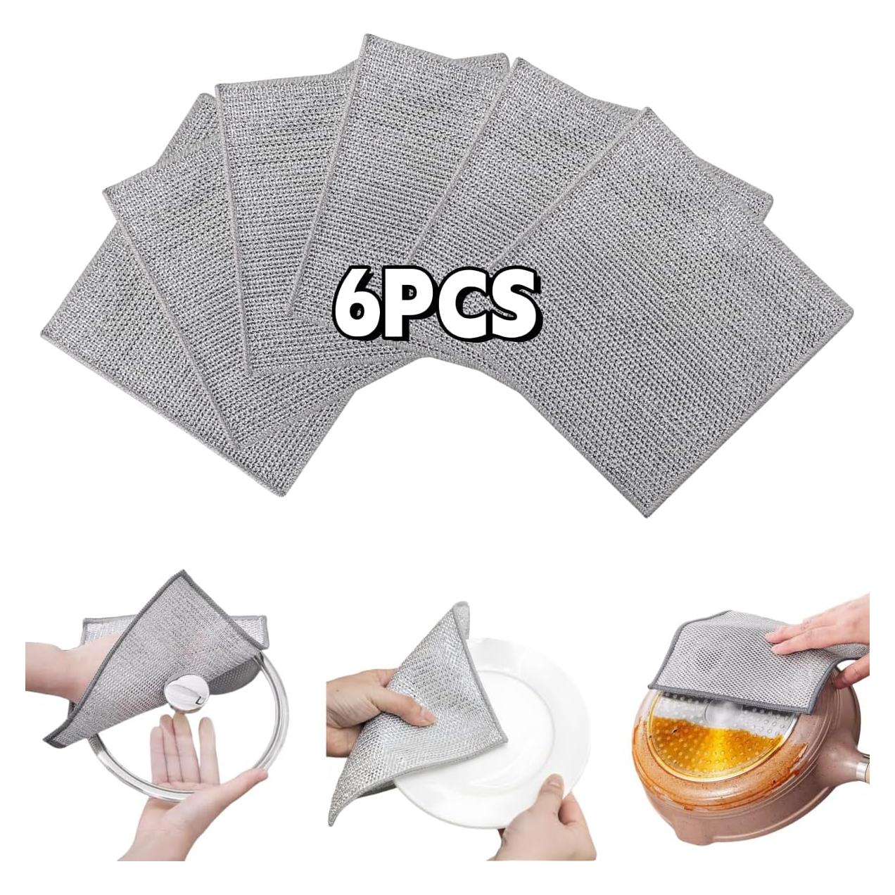 Paño de limpieza Senlleo 6PCS acero inoxidable 20x20cm