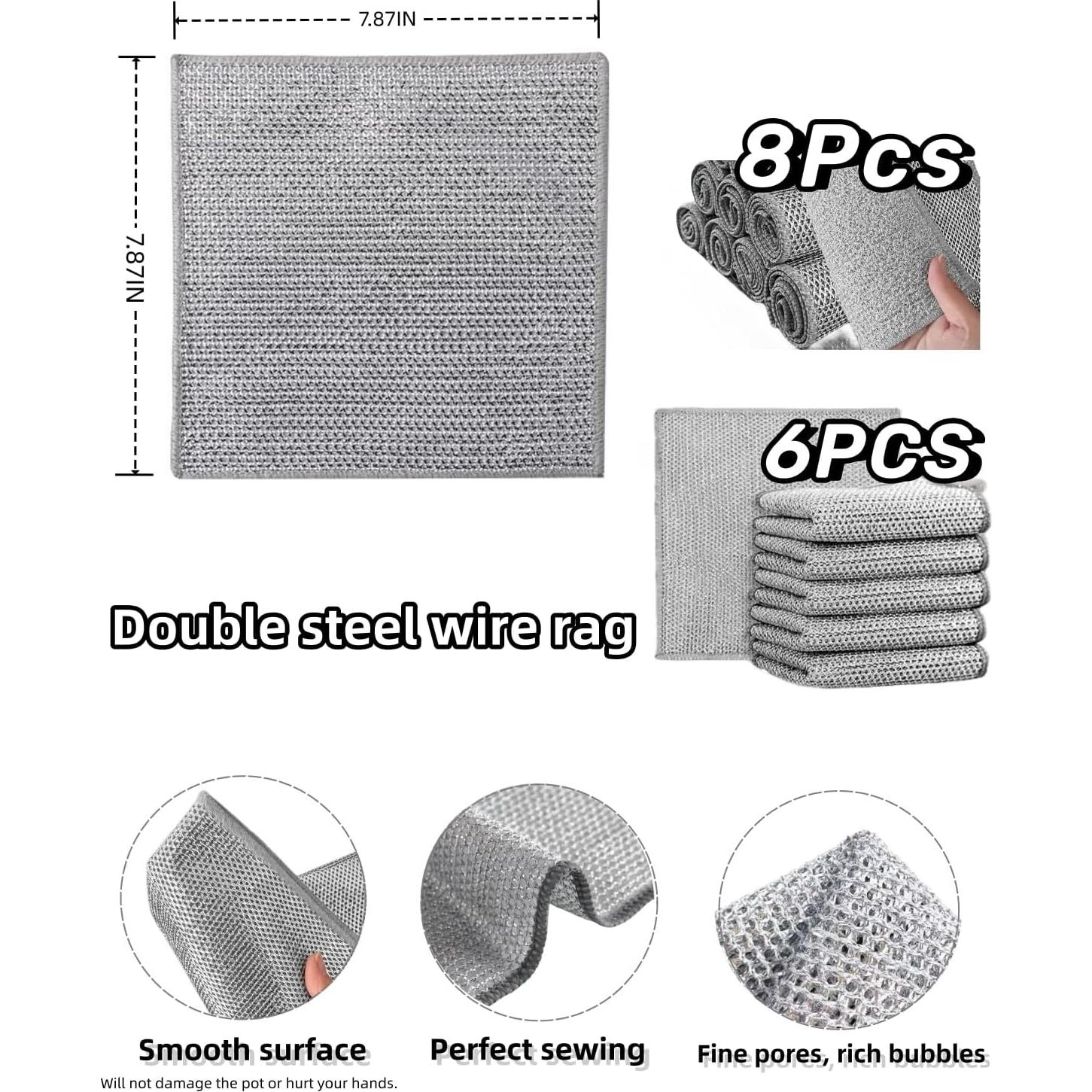 Paño de limpieza Senlleo 6PCS acero inoxidable 20x20cm