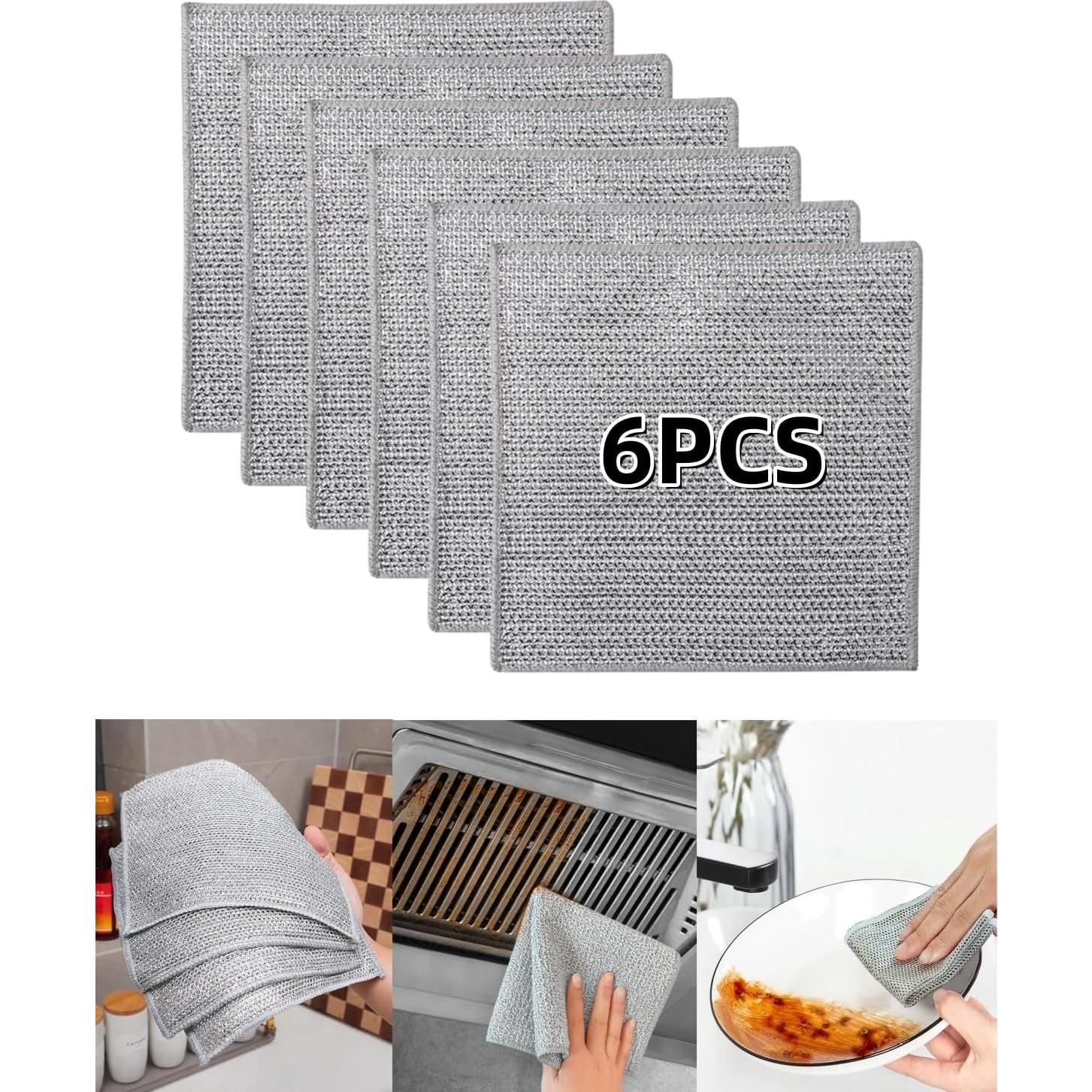 Paño de limpieza Senlleo 6PCS acero inoxidable 20x20cm