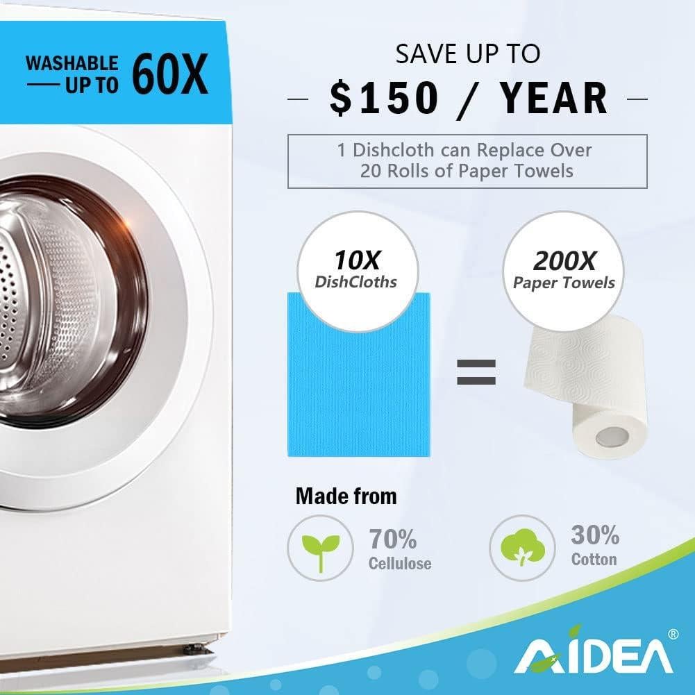 Paños de Cocina Reutilizables AIDEA 10PK 17.8x15.2cm