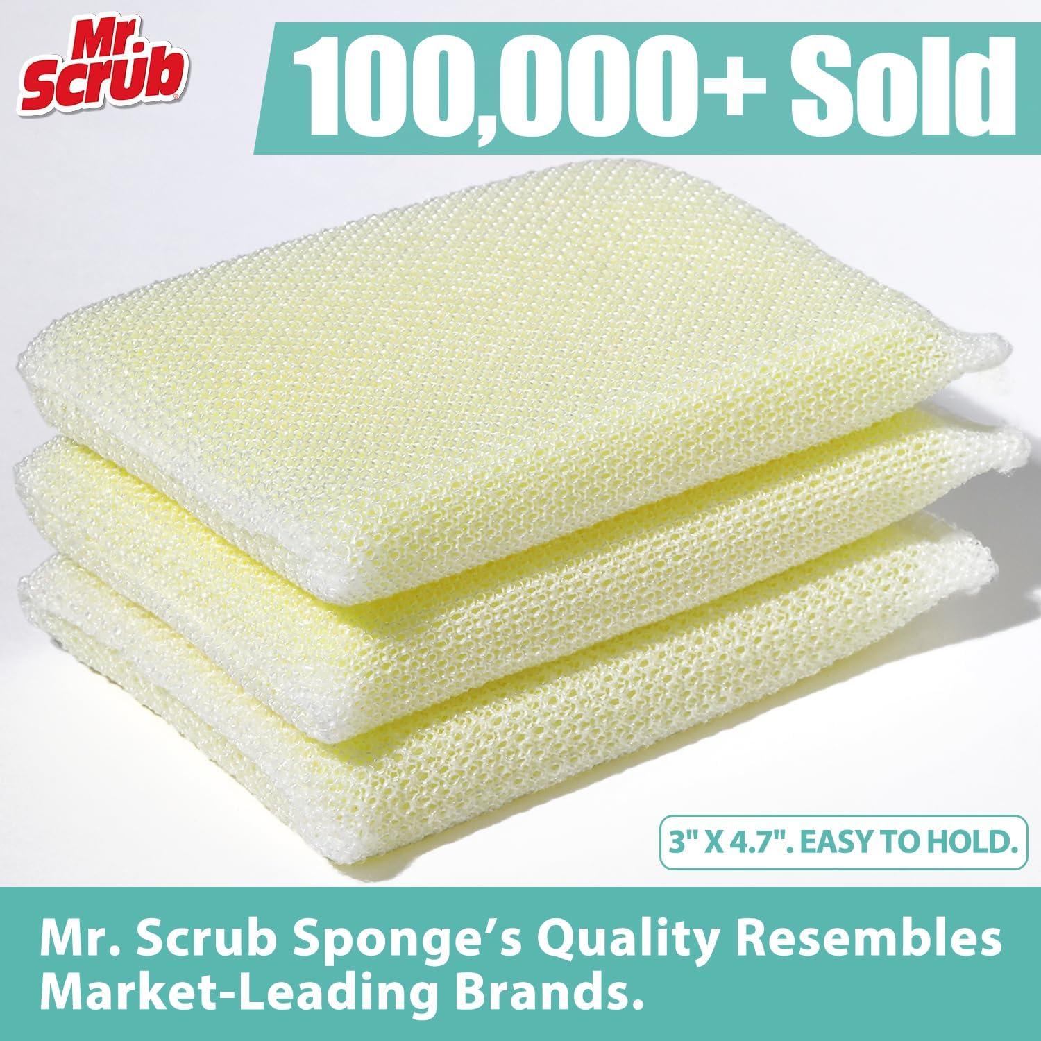 6 Esponjas Multiusos Mr. Scrub Amarillas Sin Rayar