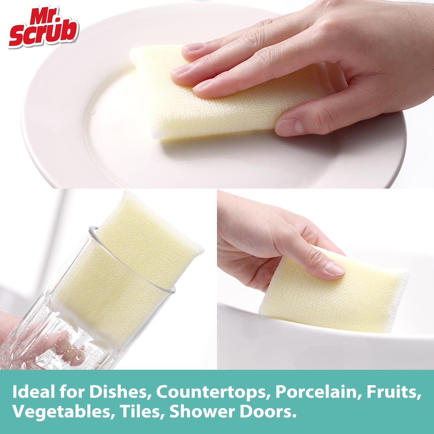 6 Esponjas Multiusos Mr. Scrub Amarillas Sin Rayar