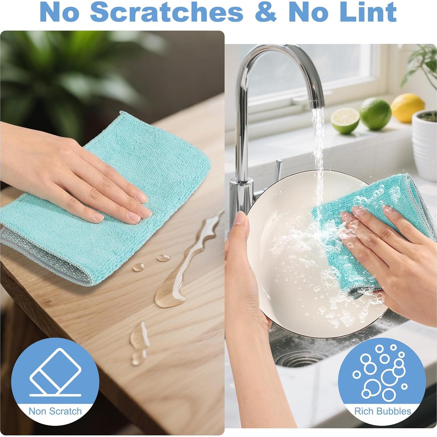 10 Paños de Microfibra TIVERAIN 23x23cm Antideslizantes