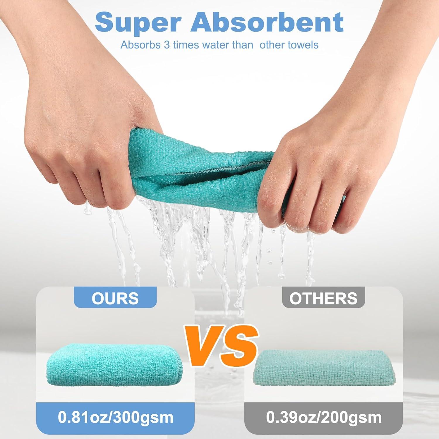 10 Paños de Microfibra TIVERAIN 23x23cm Antideslizantes