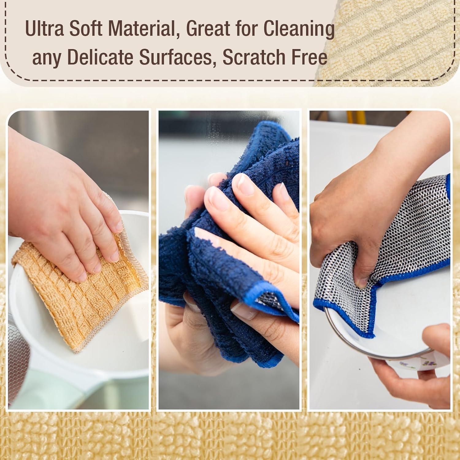 Paño de Cocina TOCOHO Doble Capa Microfibra 12 Piezas