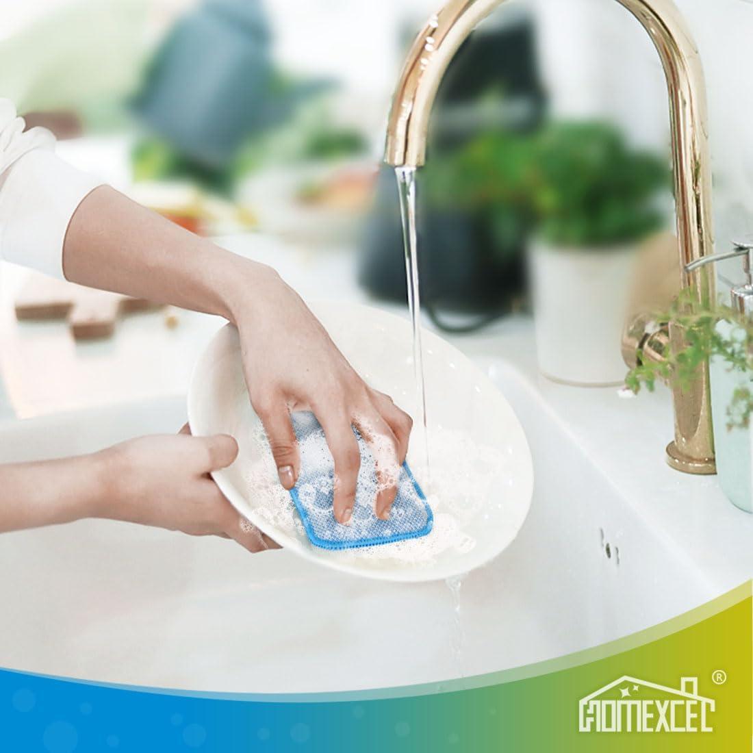 HOMEXCEL Paquete 12 Esponjas de Fregar y Limpiar Azul