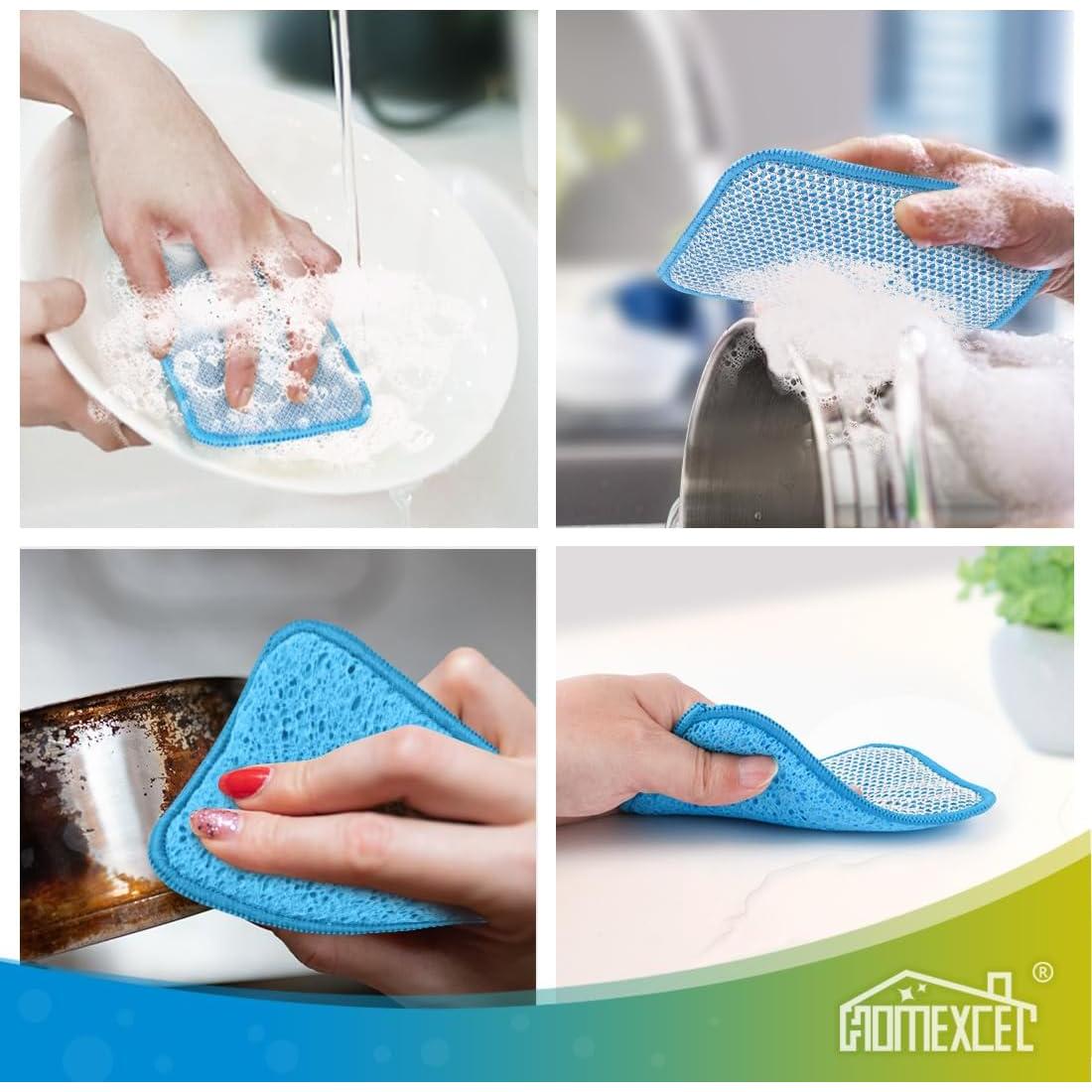 HOMEXCEL Paquete 12 Esponjas de Fregar y Limpiar Azul