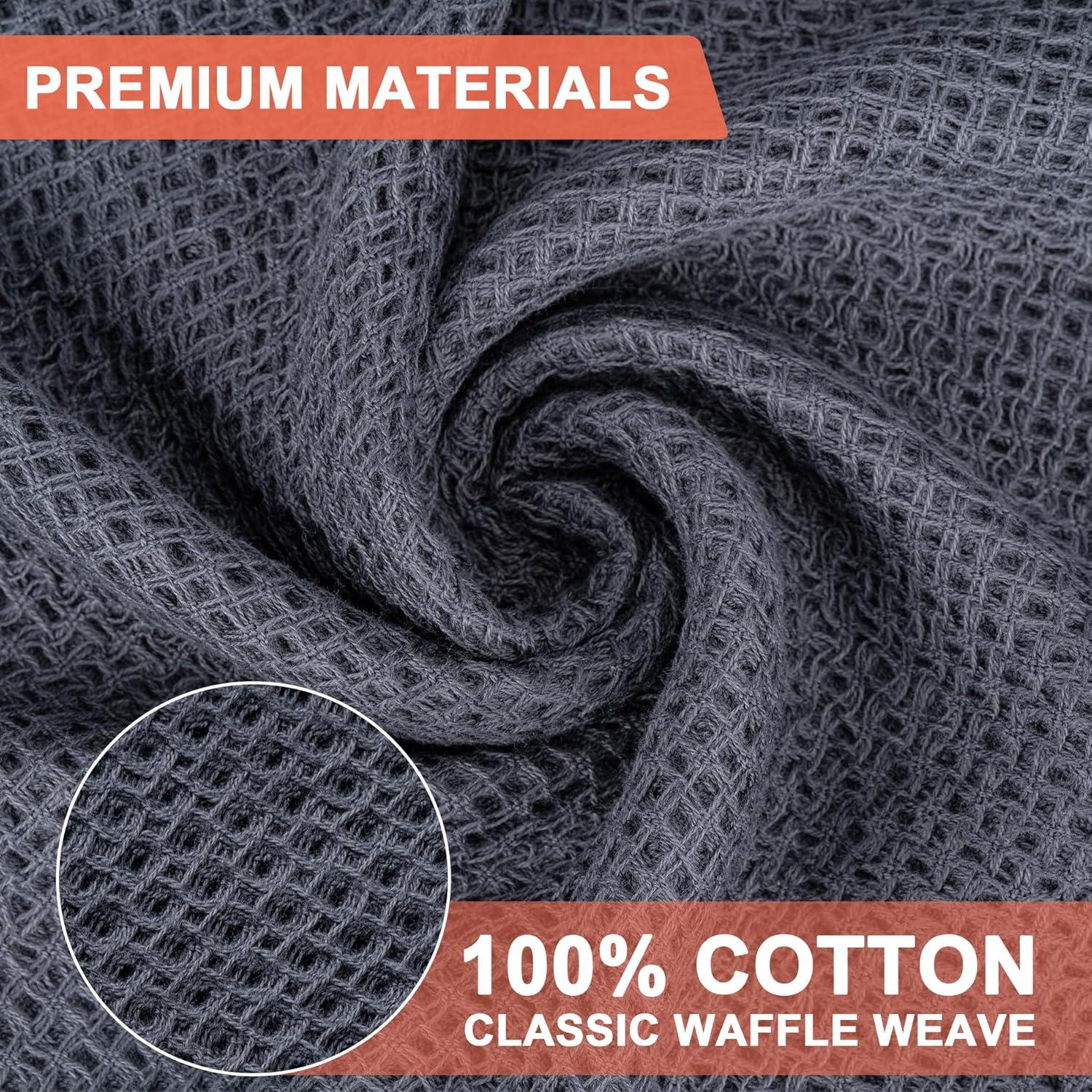 Toallas de Cocina BOOMIBOO 100% Algodón 12x12 cm 6-Pack Gris