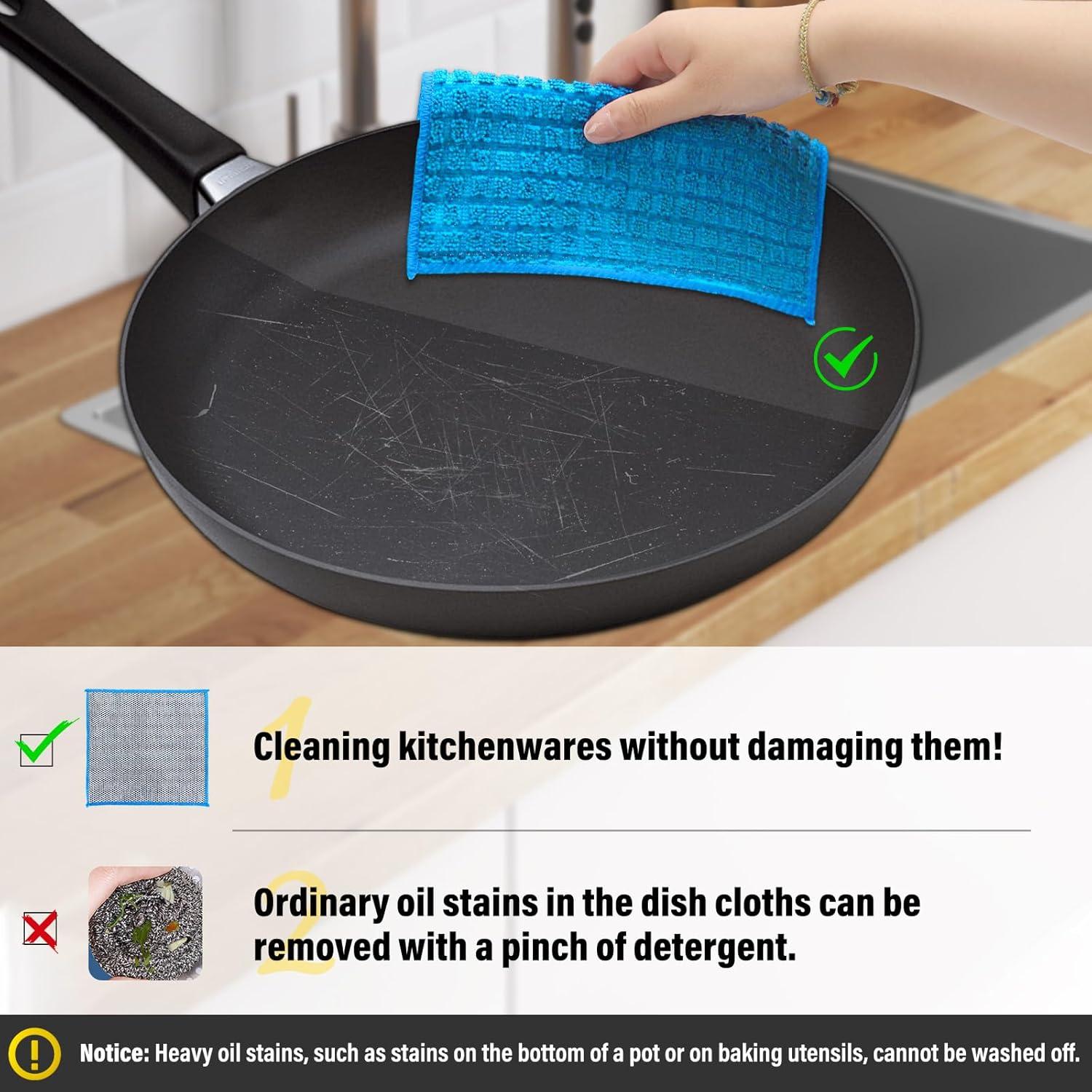 Paquete de 8 Paños de Microfibra Sayene Azul 20x20 cm