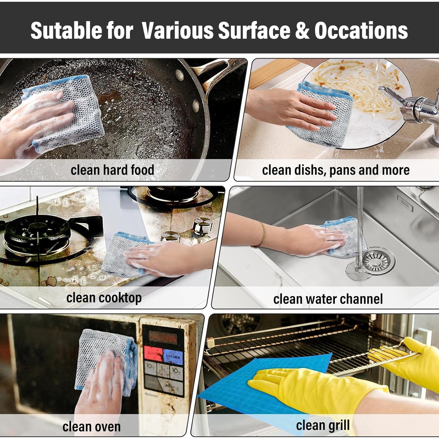 Paquete de 8 Paños de Microfibra Sayene Azul 20x20 cm