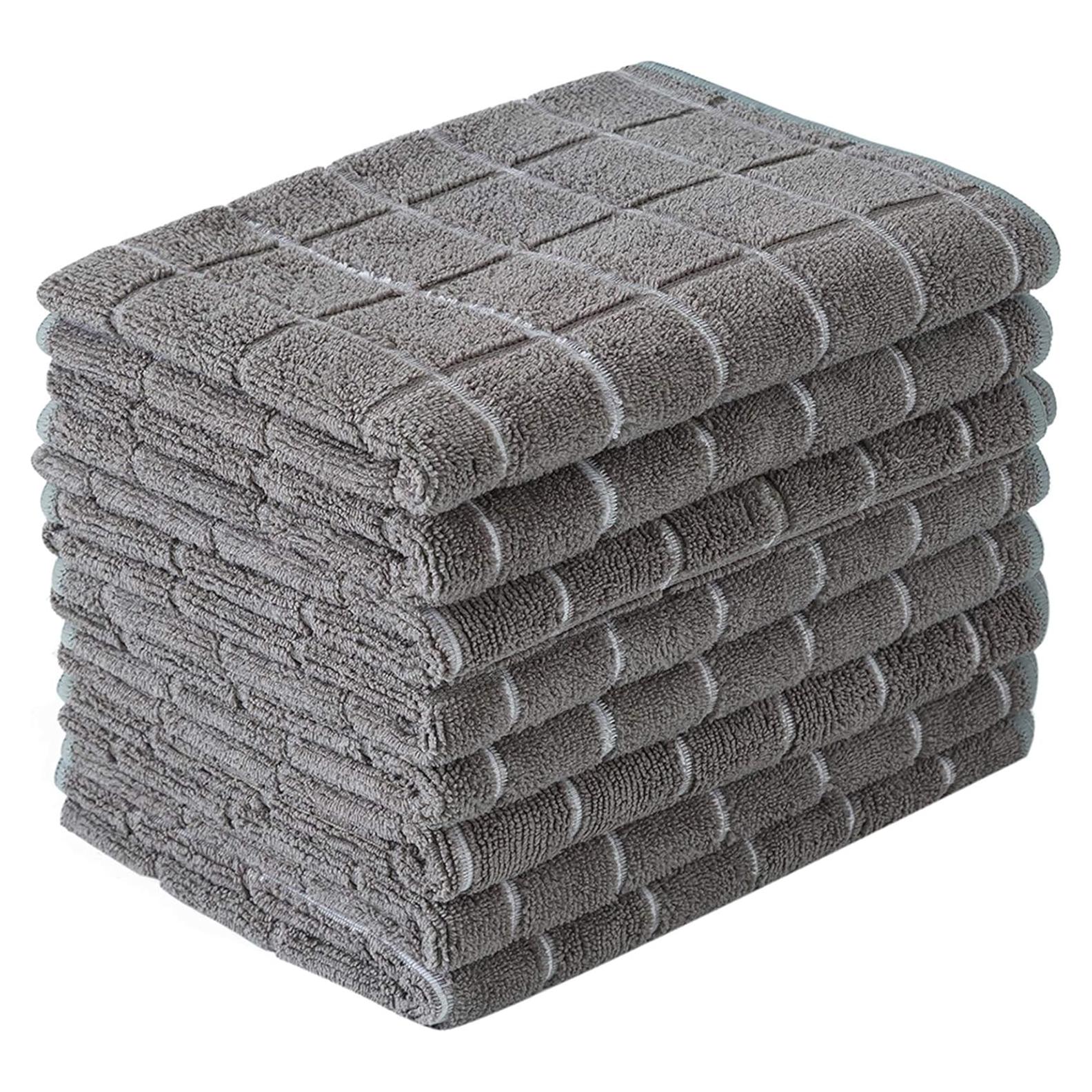 Toallas de Microfibra HYER KITCHEN 8 Unidades 66x46 cm Gris