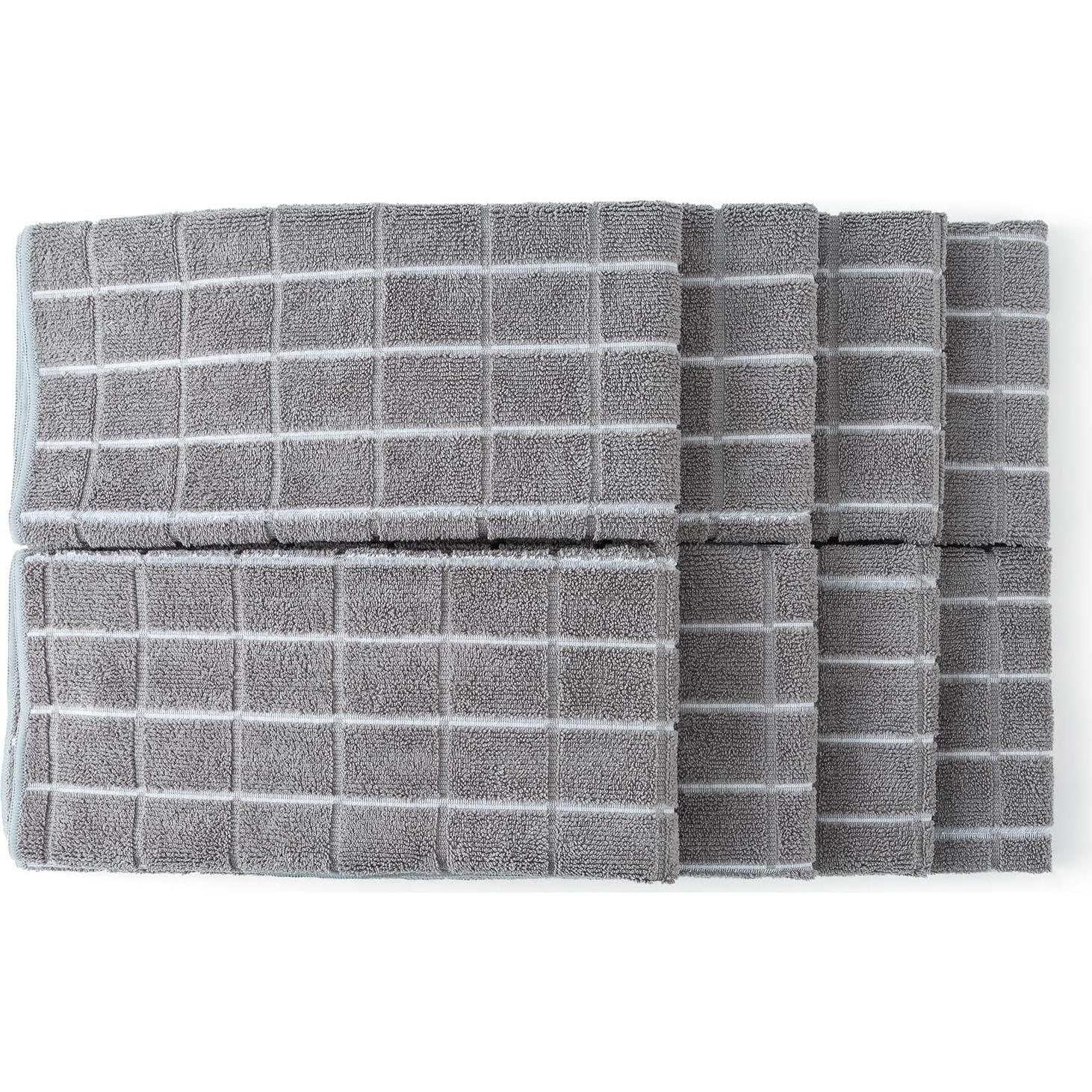 Toallas de Microfibra HYER KITCHEN 8 Unidades 66x46 cm Gris