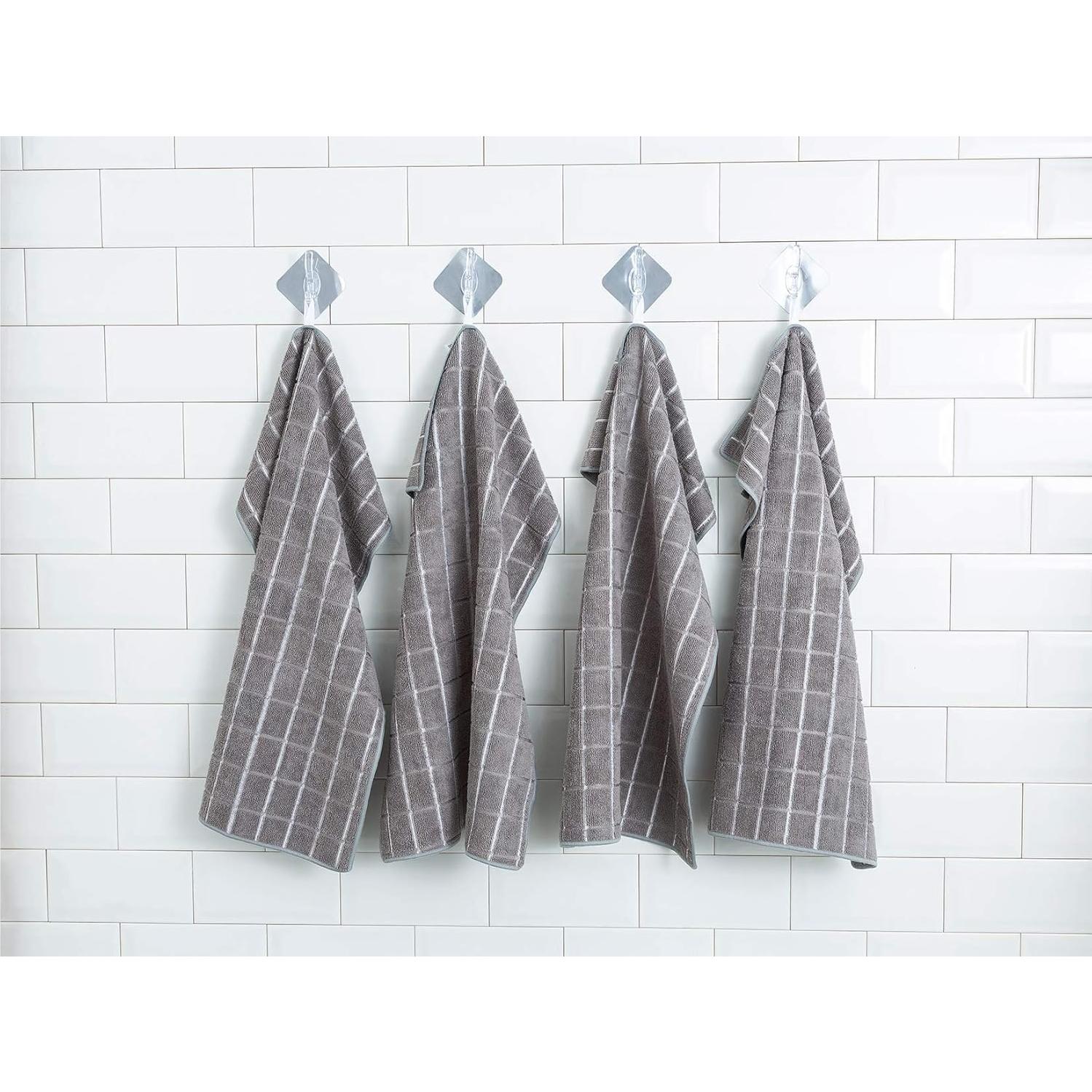 Toallas de Microfibra HYER KITCHEN 8 Unidades 66x46 cm Gris