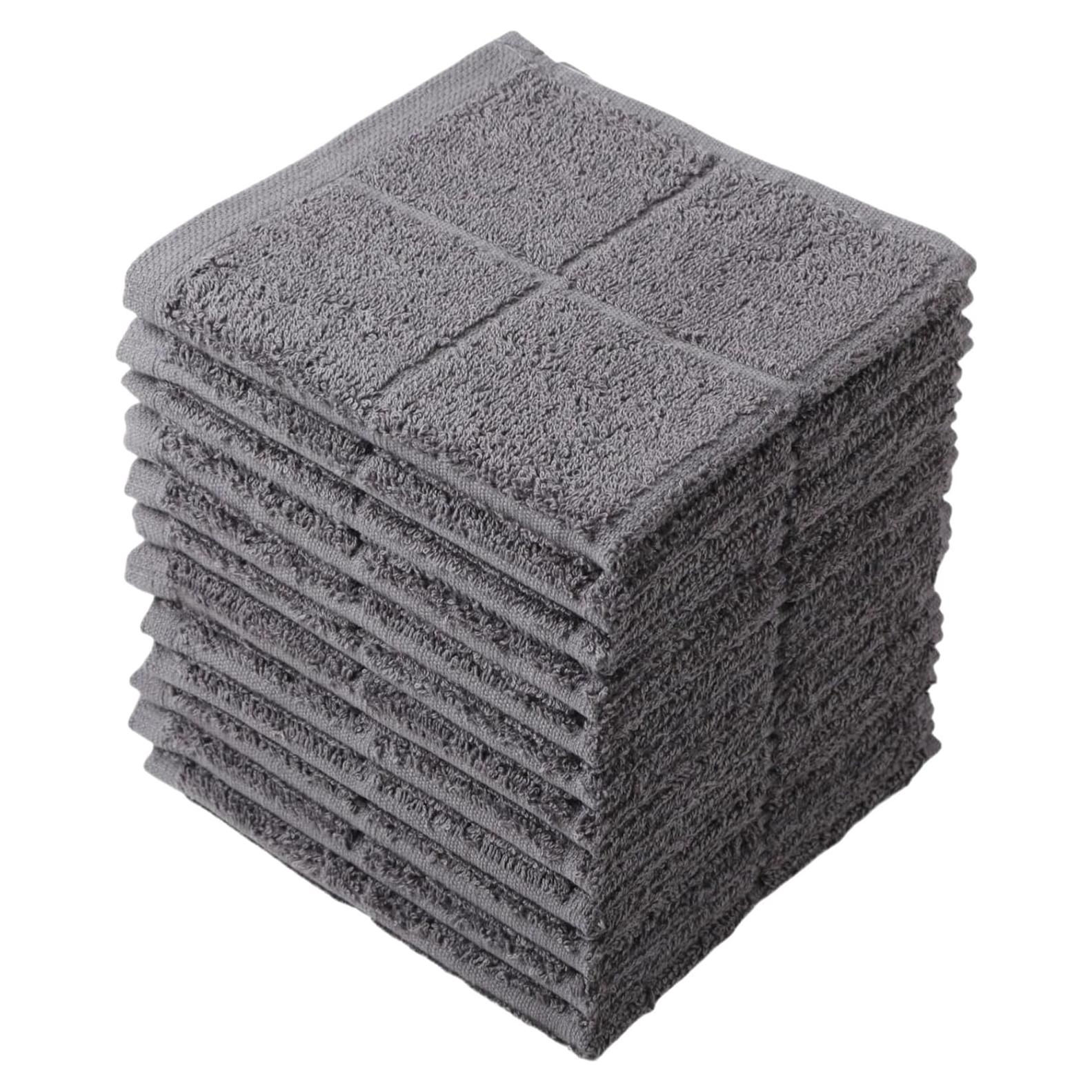 Paños de Cocina Glynniss 100% Algodón 12 Piezas Gris