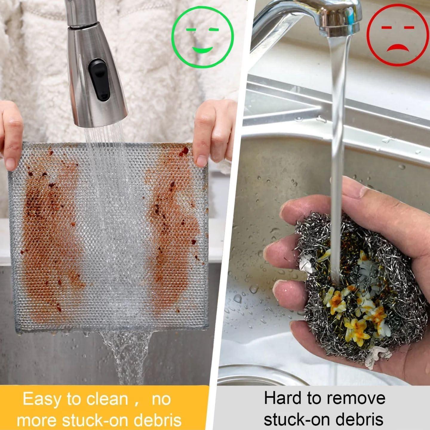 Paquete de 6 paños de alambre Muwfeuin con 1 esponja