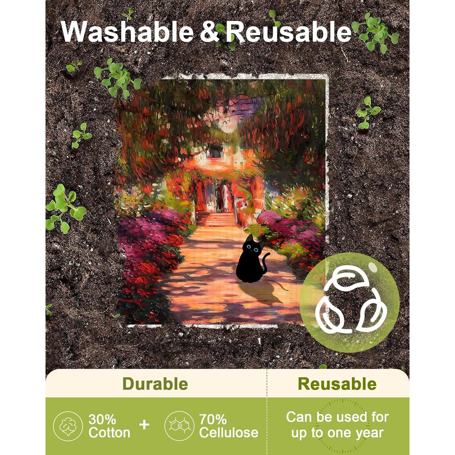 Paquete de 6 paños de cocina Miss Adola Gato Floral