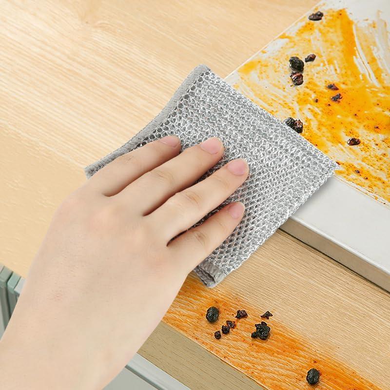 10 Trapos de Lavado de Platos de Alambre XBUYTO Gris
