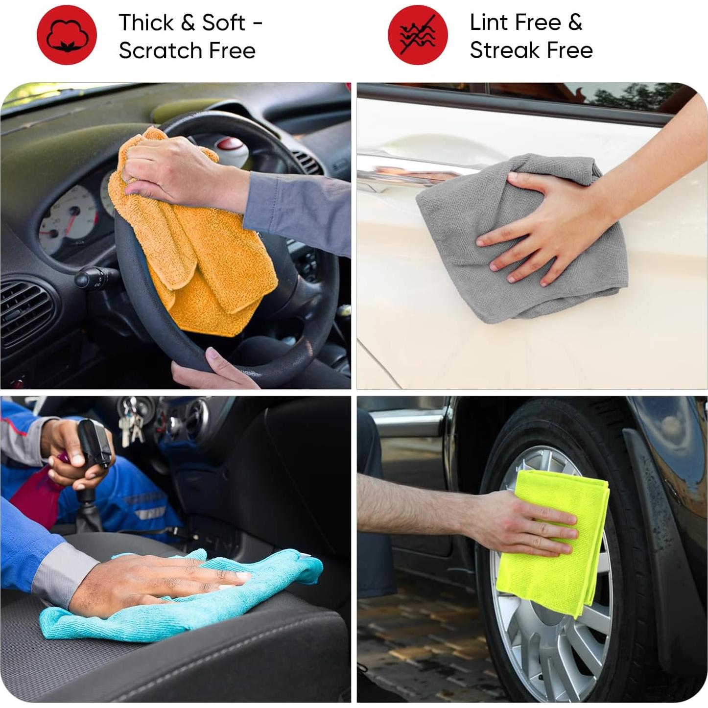 Paños de Microfibra AIDEA 12 Paquetes 30x40 cm Sin Pelusa