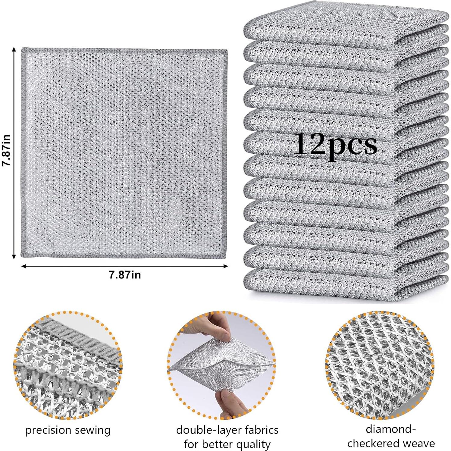 12 Paños de Cocina Multifuncionales Werduoland 20 cm