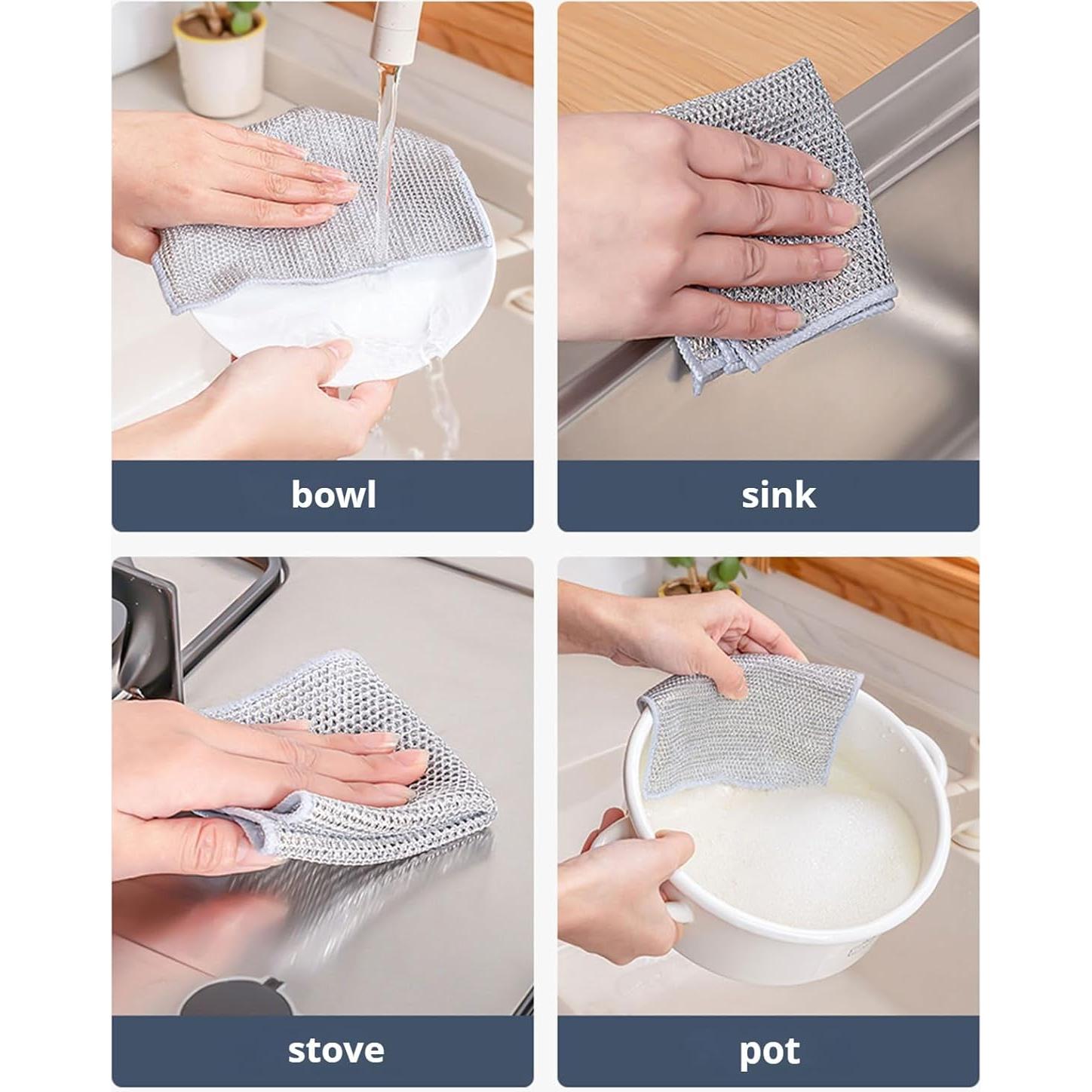 Paños de Cocina Cosyhive 10PCS Doble Capa Sin Rayones