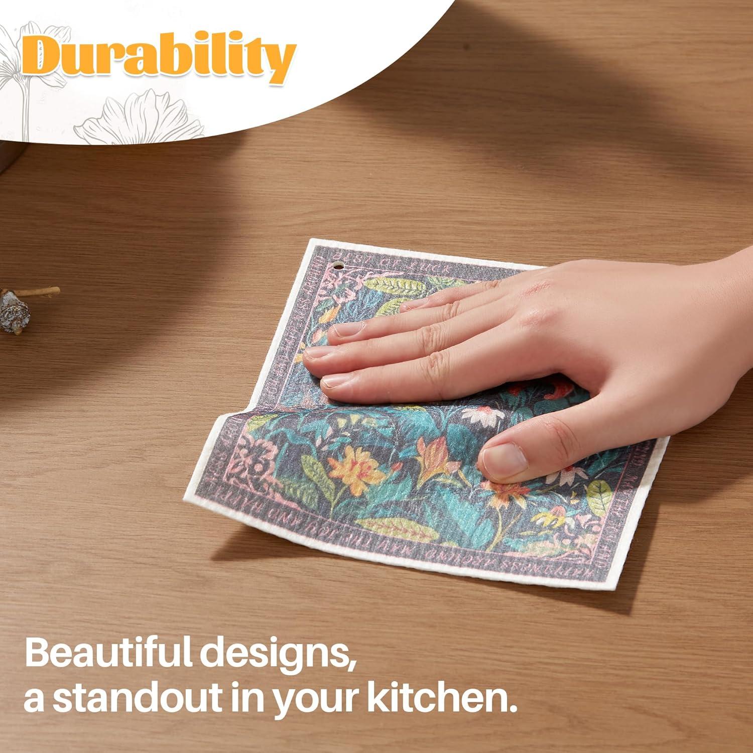 Paquete de 12 Paños de Limpieza JOYMOOP Floral 17x20 cm