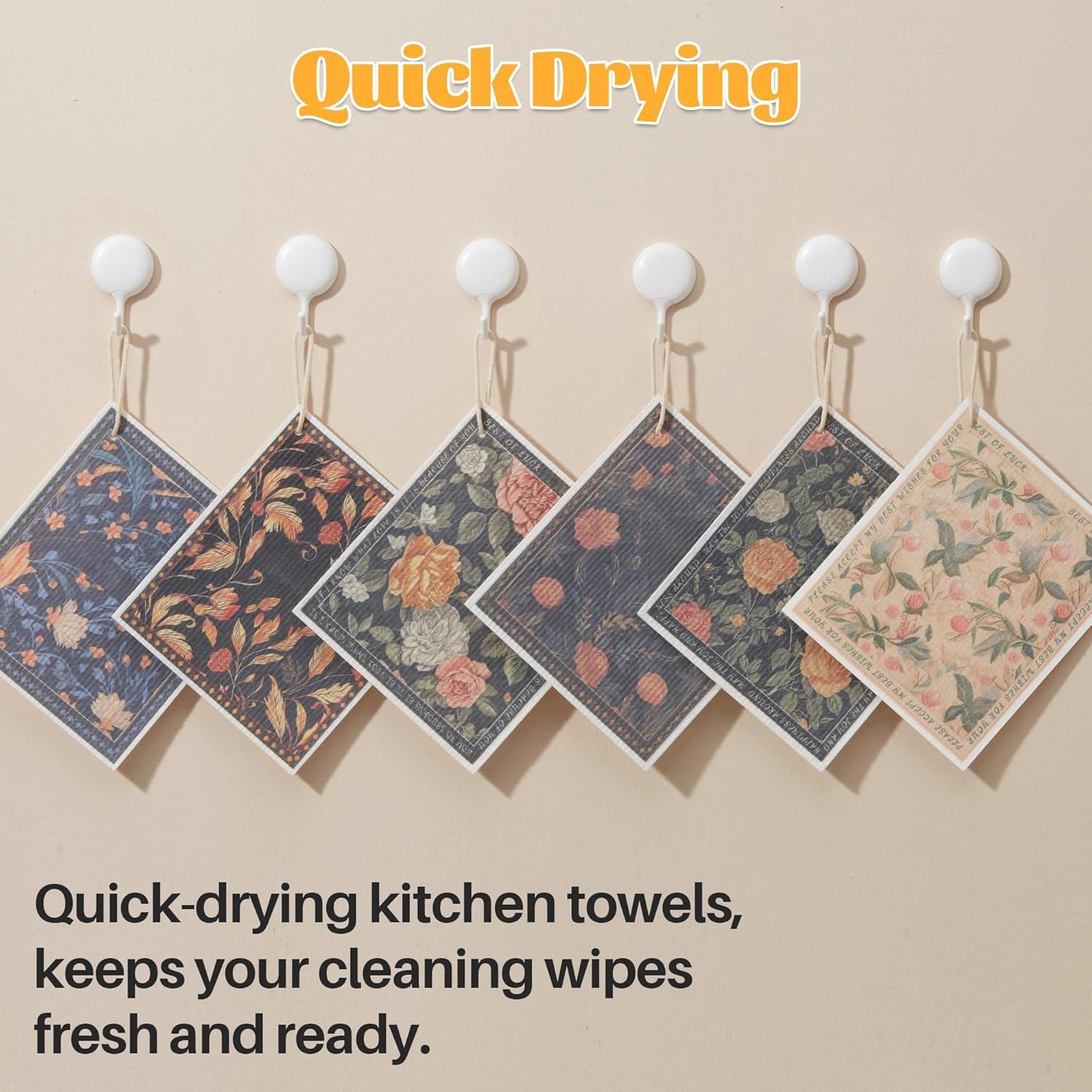 Paquete de 12 Paños de Limpieza JOYMOOP Floral 17x20 cm