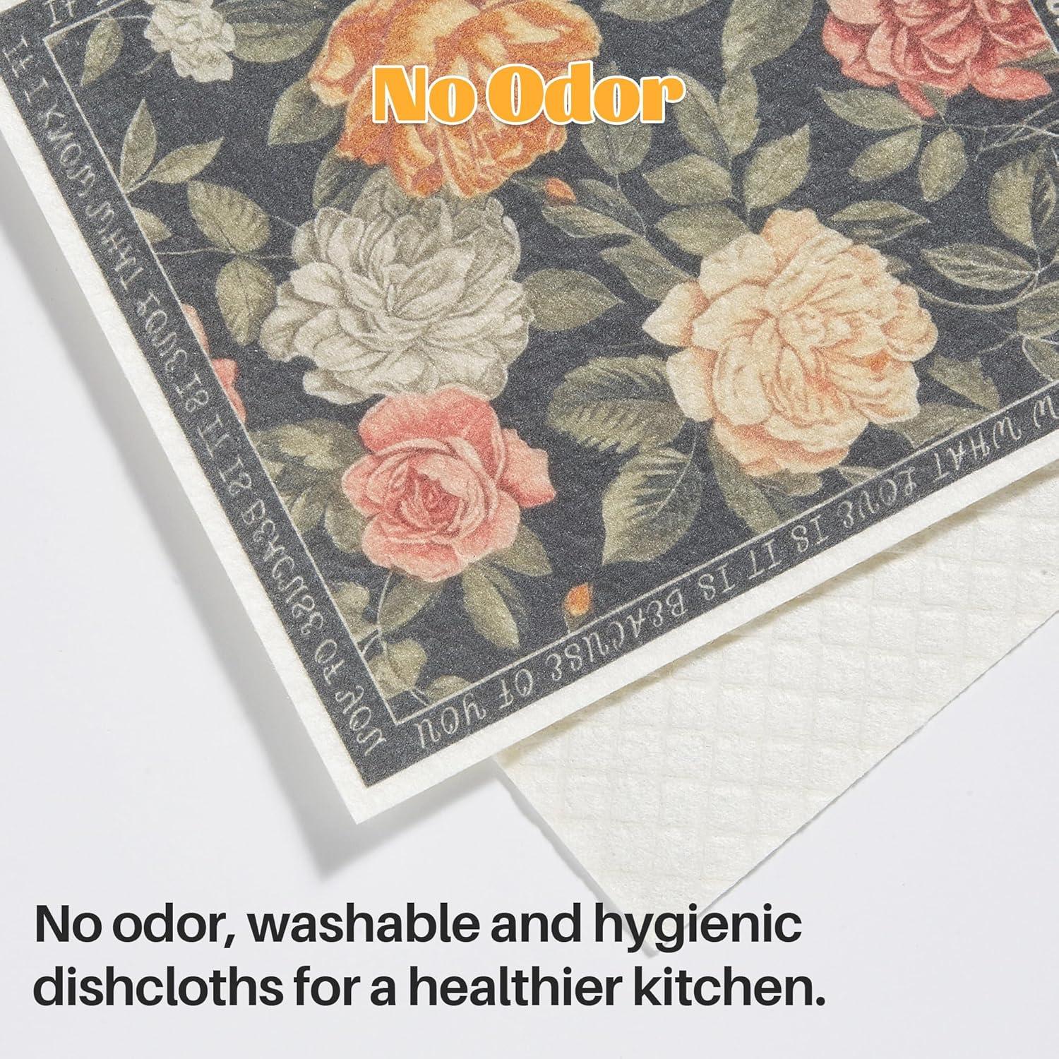 Paquete de 12 Paños de Limpieza JOYMOOP Floral 17x20 cm