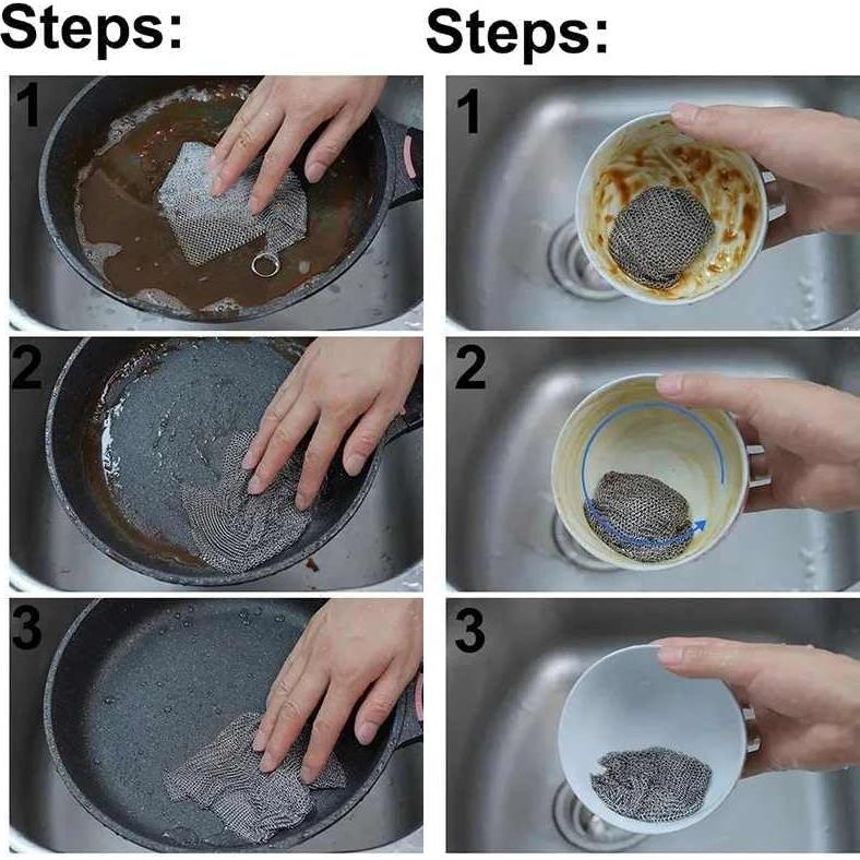 Paquete de 10 Paños de Acero Inoxidable Genérico 20x20cm