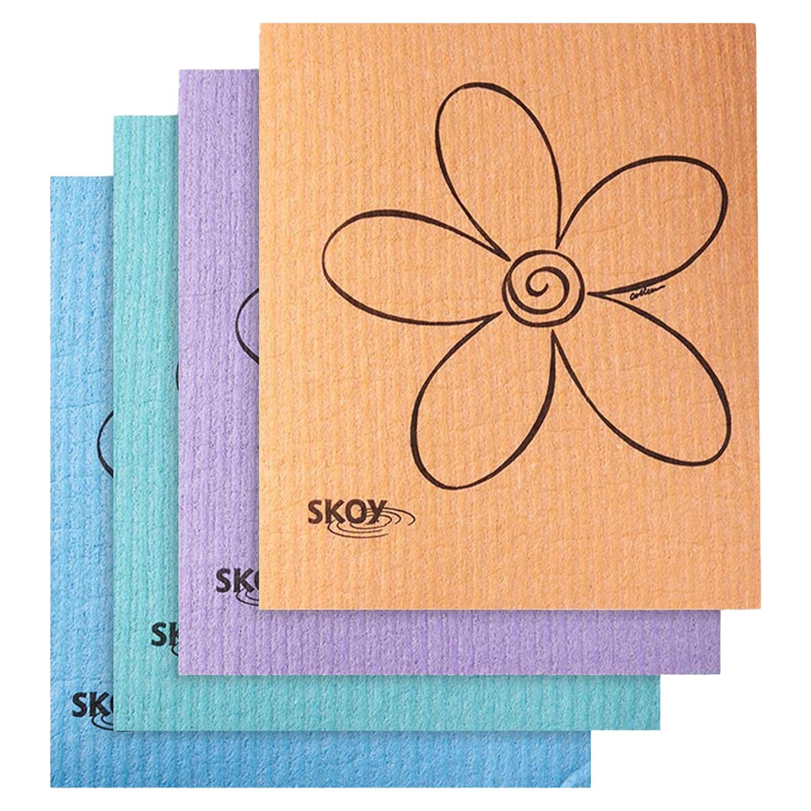 Paquete de 4 paños de cocina Skoy reutilizables y biodegradables