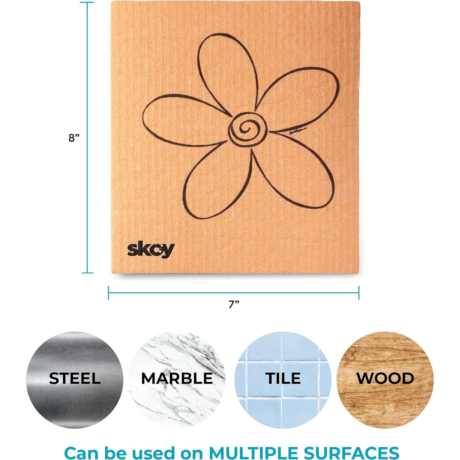 Paquete de 4 paños de cocina Skoy reutilizables y biodegradables