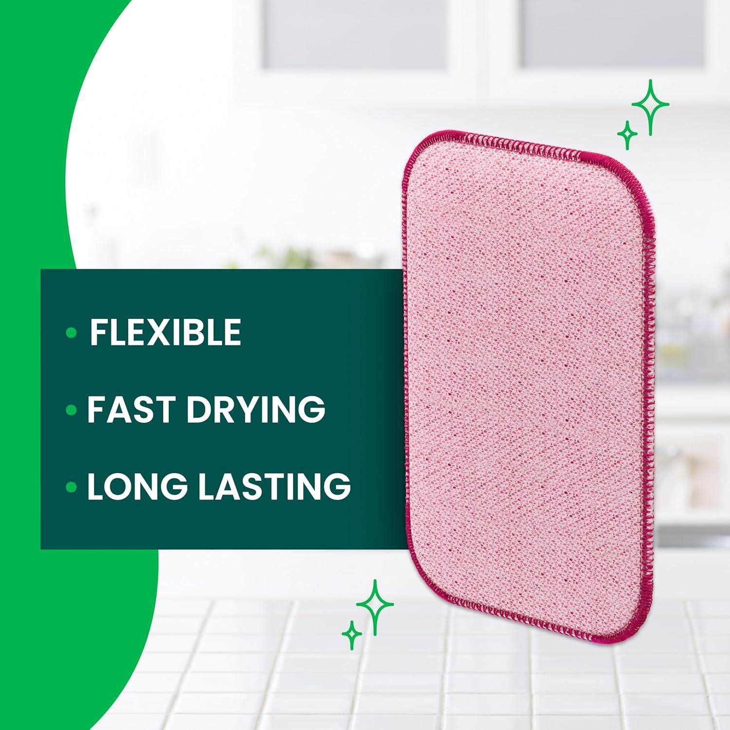 Scotch-Brite Dobie Scrub & Wipe Cloths, Sponge Cloths for Cleaning Kitchen, Bathroom, and Household, Dobie Scrub and Wipe Cloth Absorbs and Doesn't Scratch, 2 Cleaning Cloths