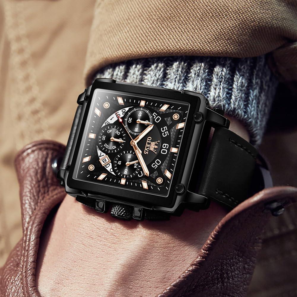 Reloj OLEVS Cronógrafo Hombre Acero Inoxidable Negro