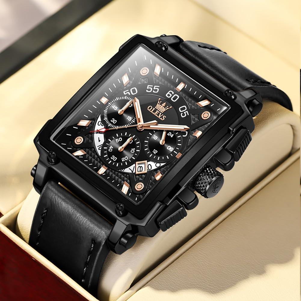 Reloj OLEVS Cronógrafo Hombre Acero Inoxidable Negro
