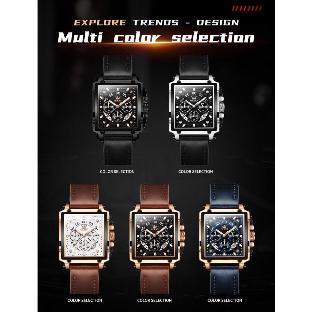 Reloj OLEVS Cronógrafo Hombre Acero Inoxidable Negro