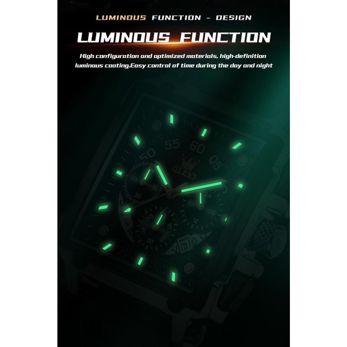 Reloj OLEVS Cronógrafo Hombre Acero Inoxidable Negro