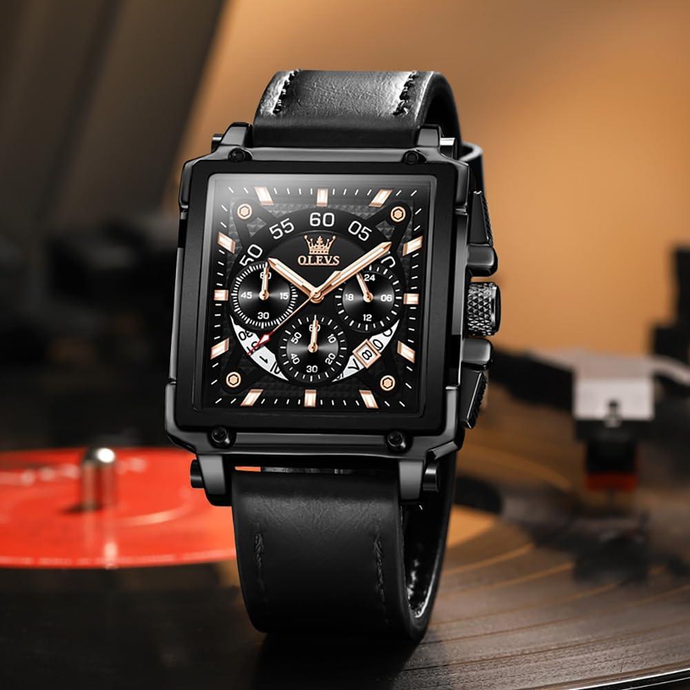 Reloj OLEVS Cronógrafo Hombre Acero Inoxidable Negro