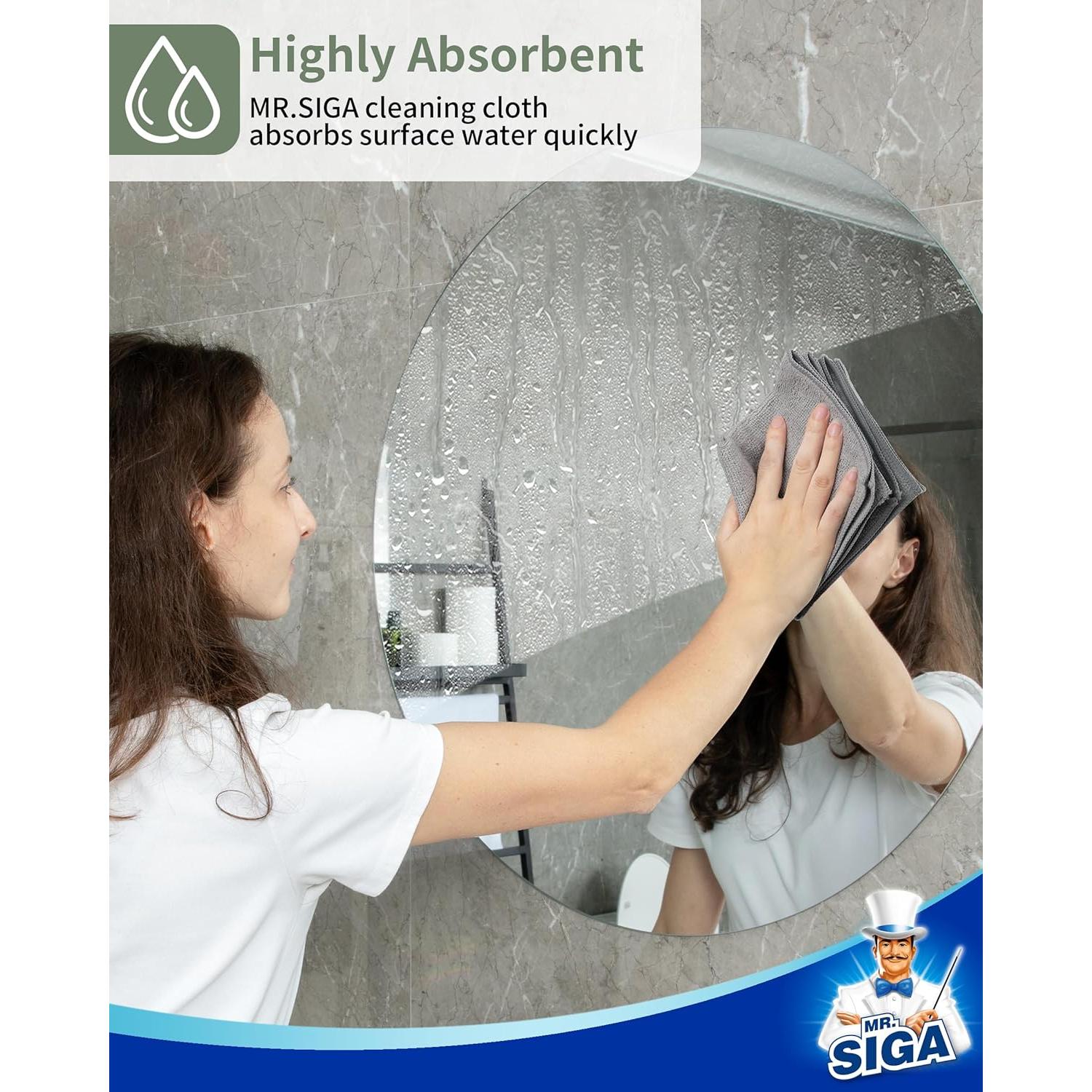 Paño de Microfibra MR.SIGA 30x30 cm 15 Unidades Gris