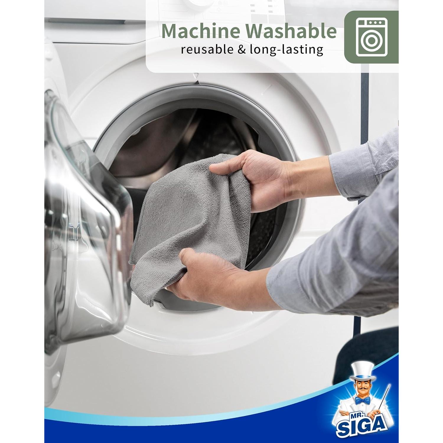 Paño de Microfibra MR.SIGA 30x30 cm 15 Unidades Gris