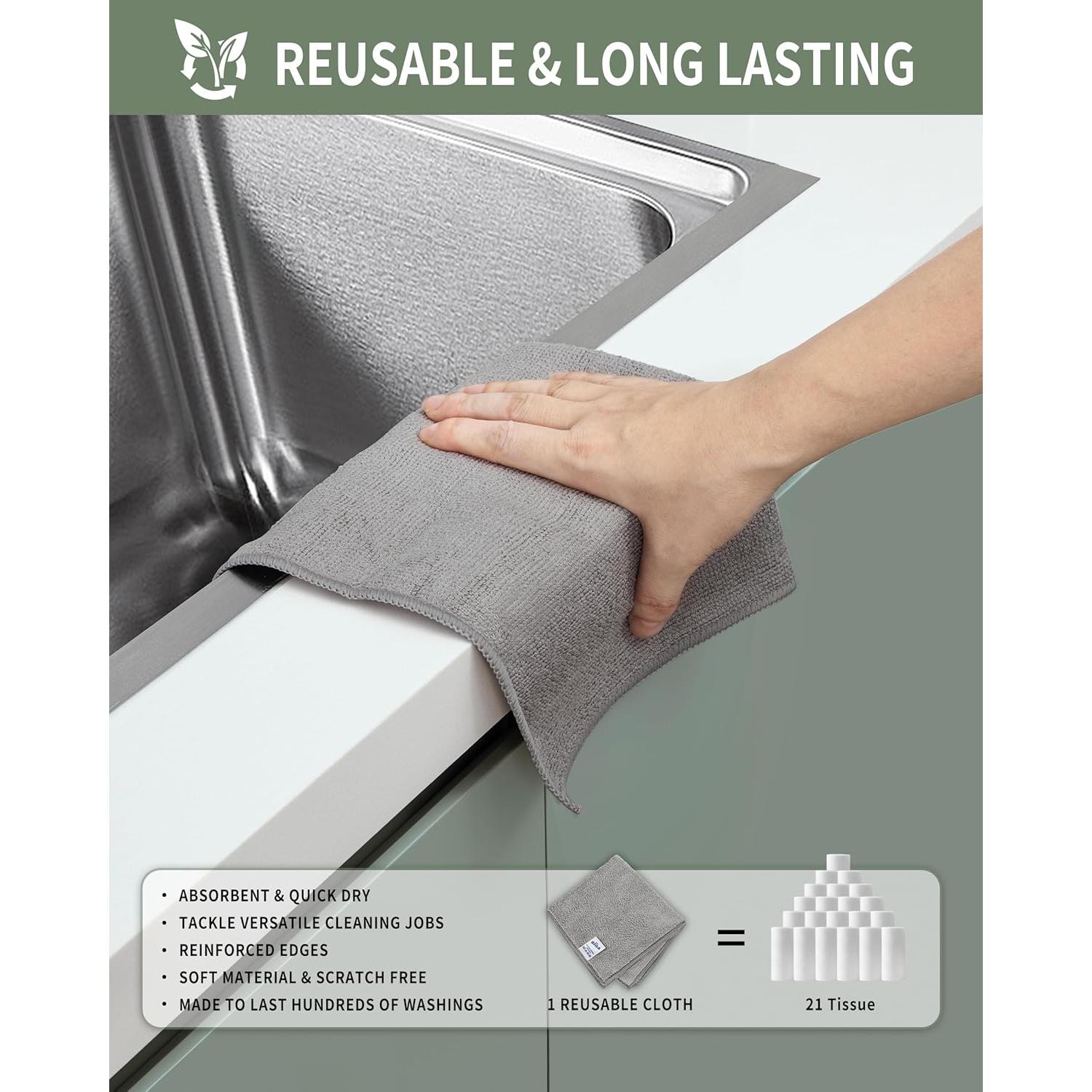 Paño de Microfibra MR.SIGA 30x30 cm 15 Unidades Gris