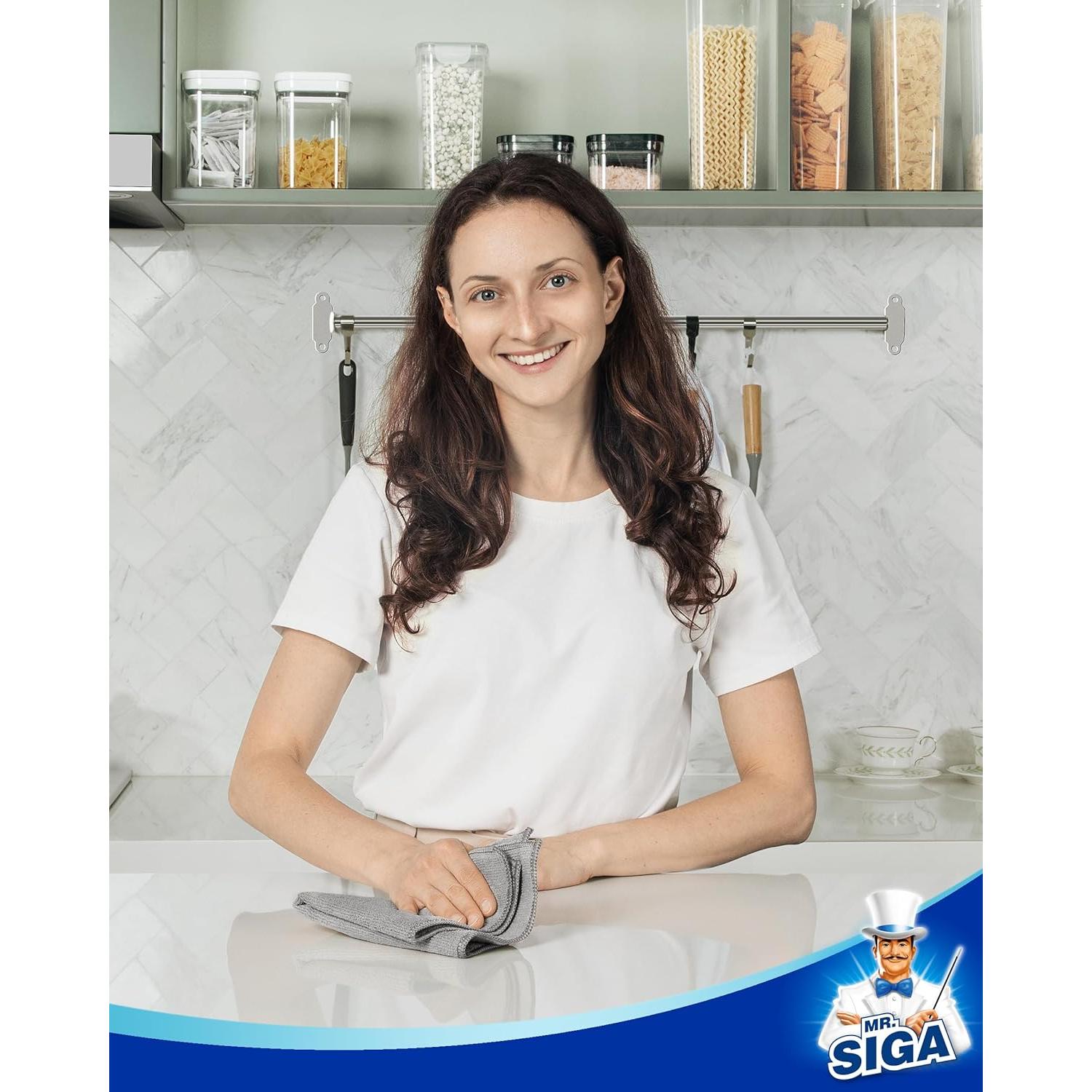 Paño de Microfibra MR.SIGA 30x30 cm 15 Unidades Gris