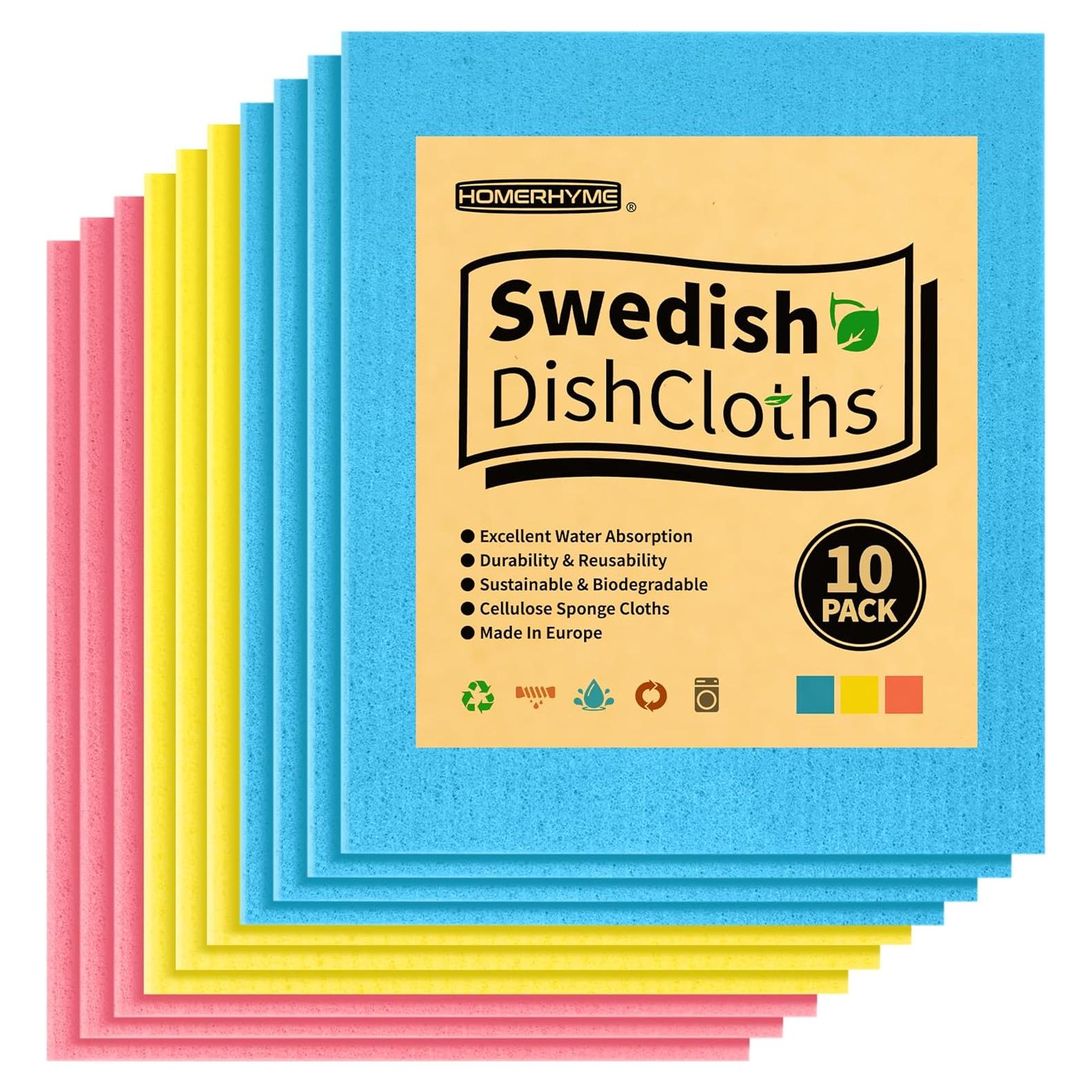 Paños de Cocina Reutilizables HOMERHYME 10 Piezas Multicolor