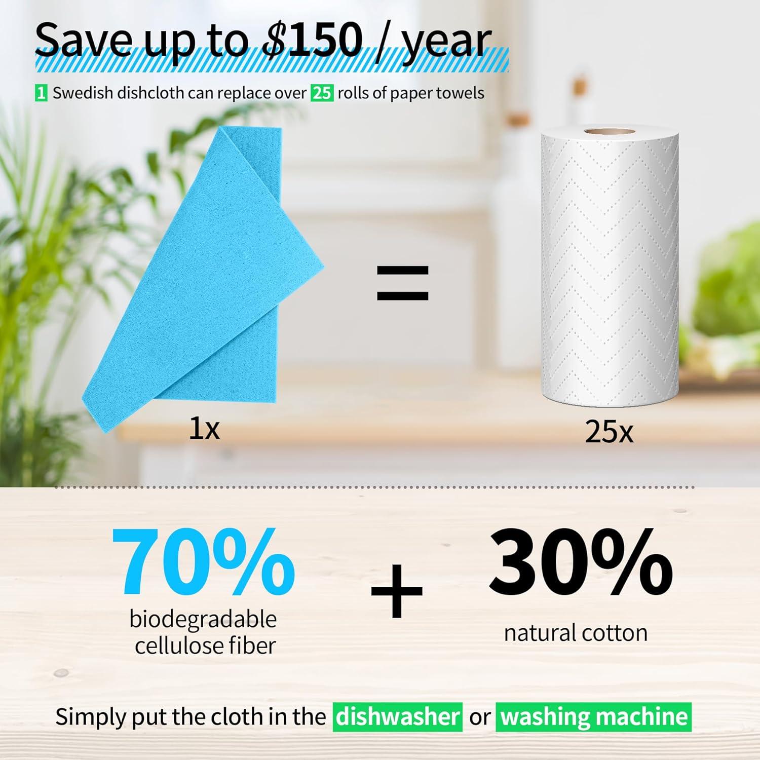 Paños de Cocina Reutilizables HOMERHYME 10 Piezas Multicolor