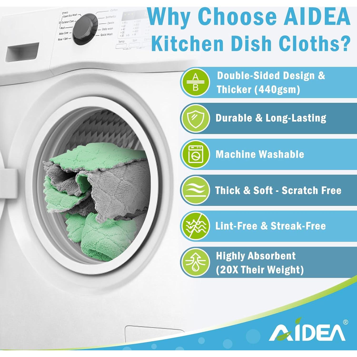 Paños de Cocina AIDEA - 24 Unidades Microfibra Absorbente