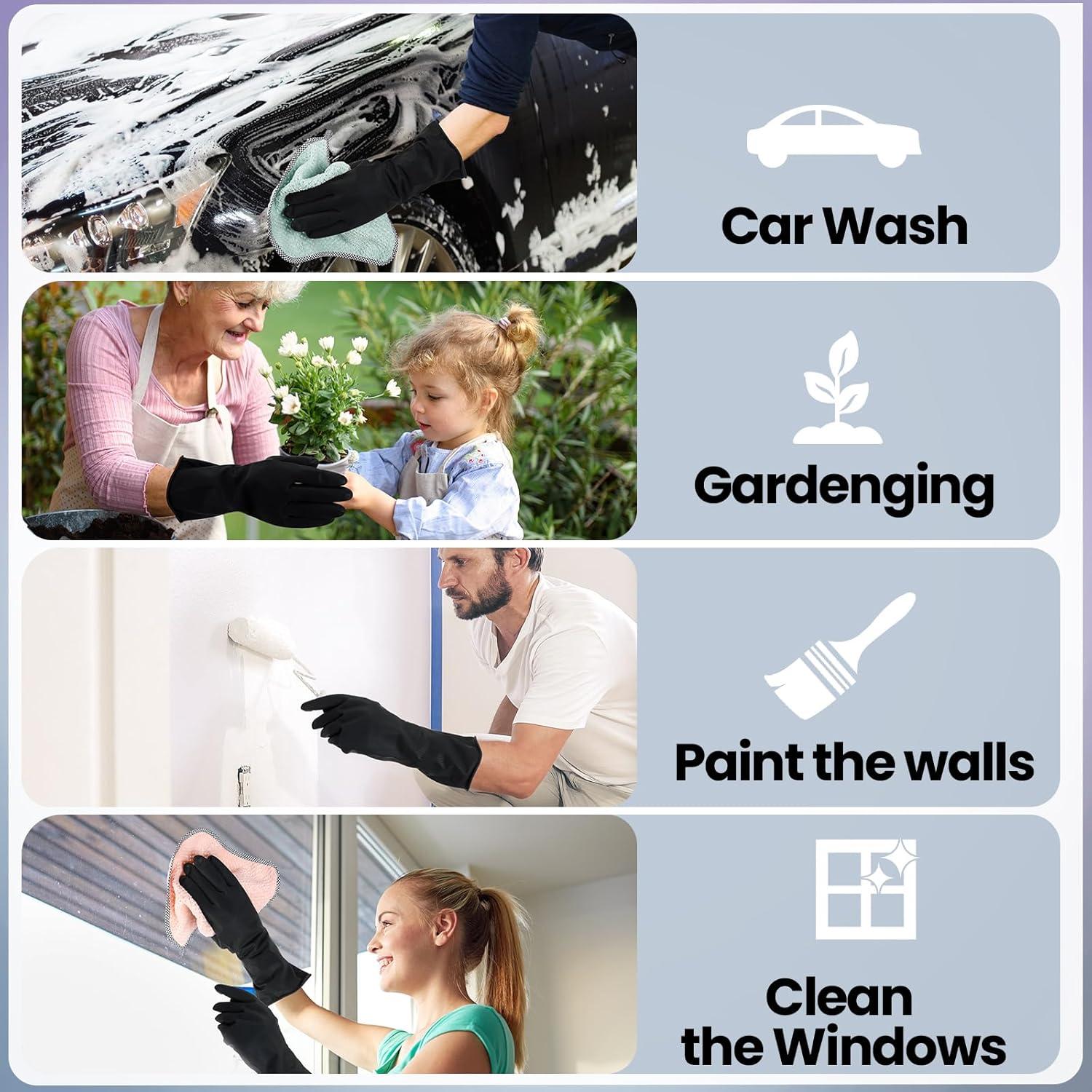 Hushee Guantes de Cocina de Goma Reutilizables 24 Pcs