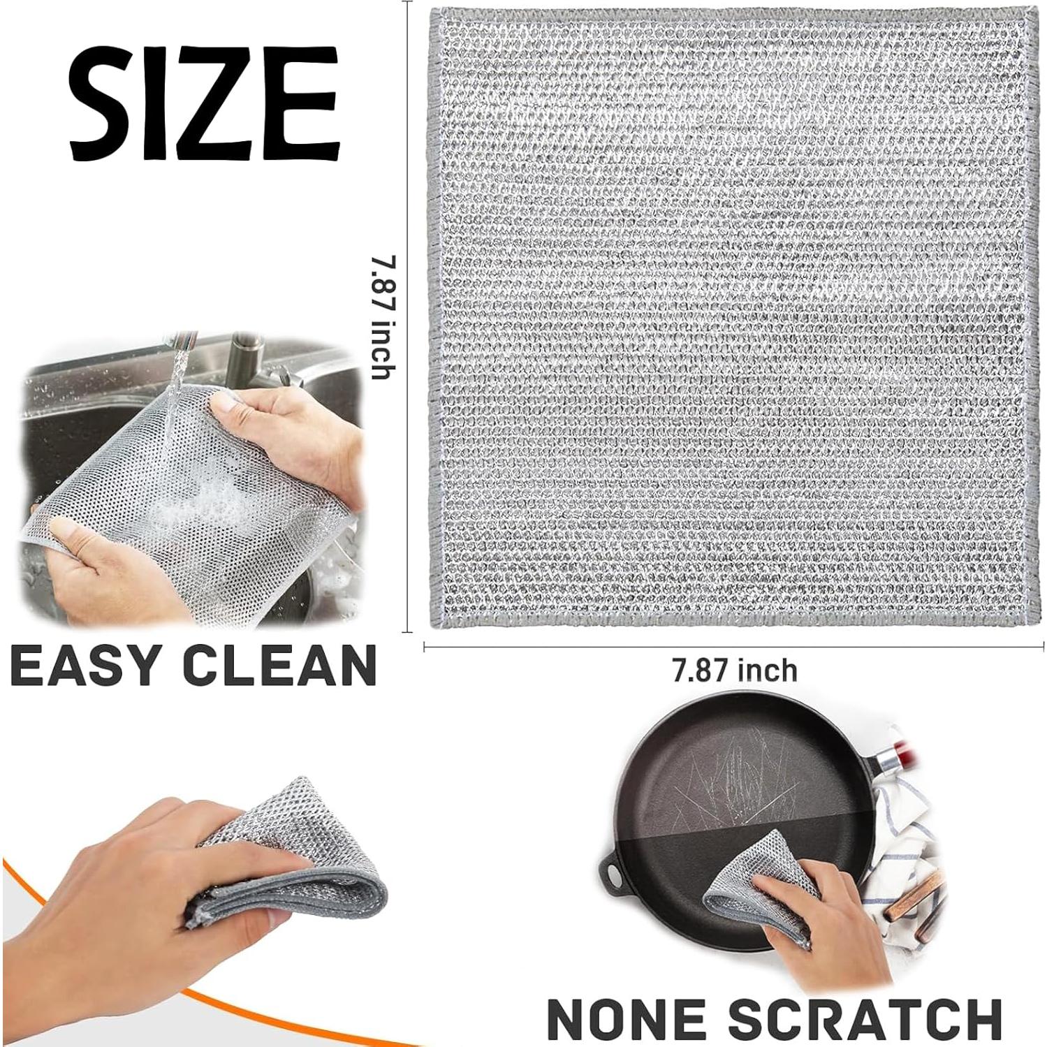 Trapos de Lavado de Platos ONEDIGI 20x20cm 6PCS Doble Capa