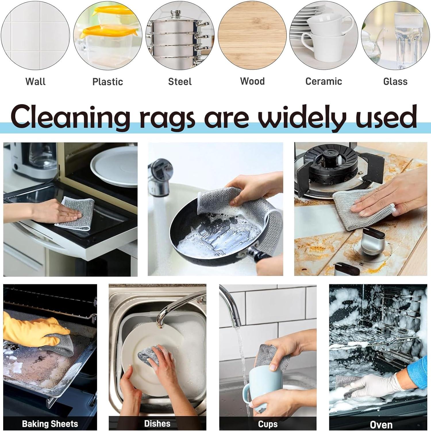 Trapos de Lavado de Platos ONEDIGI 20x20cm 6PCS Doble Capa